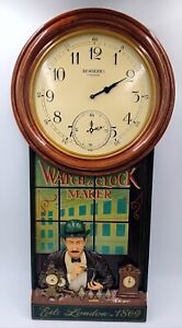 Dewberry London Wall Clock Watch Clock Maker Wooden Very Rare Working Vintage