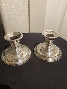 Vintage International Sterling Silver Weighted Candlesticks No 296 Nice Ones 
