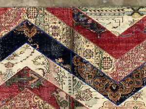 Colorful Handmade Antique Rug 7x10 Vintage Oriental Patchwork Red Blue 6x9 6x10