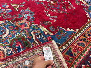 6x9 Antique Oriental Rug Hand Knotted Red Blue Vintage Handmade Colorful 5x8 6x8