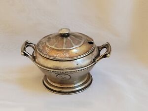 Antique Silver Plated Sugar Bowl The Mayflower 01665