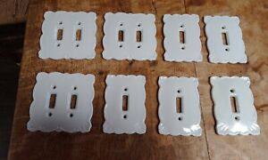 8 Vintage Porcelain Light Switch Covers White Maryland China Japan Exc