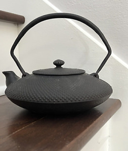 Antique C 1909 Signed Arare Japanese Tetsubin Iron Tea Kettle Pot Teapot