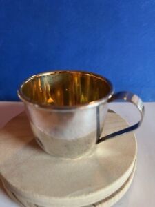 1940 Sterling Silver Baby Cup 1 5 8 H 26g Monogram Small Dents