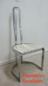 Vintage Design Institute Chrome High Back Dining Room Side Chair Mid Century B