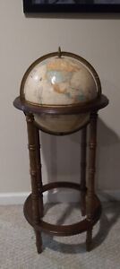 Nice Vintage 12 Cram S Imperial World Globe On 38 Powell Wooden Stand 