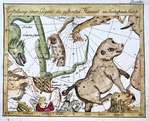 1777 Celestial Chart Viewed In December Joh E Bode Hand Coloured Map