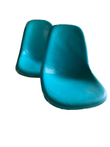 Vtg Herman Miller Eames Pair Girard Turquoise Fiberglass Side Shells Early