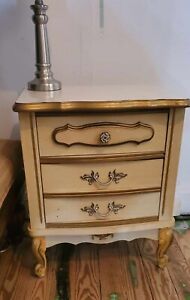 Vintage French Provincial Nightstand Hollywood Regency Shabby Chic Sears
