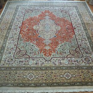 Excellent Tabrizz With Animals Birds Hand Knotted Wool Large Rug 12 X 16 4 