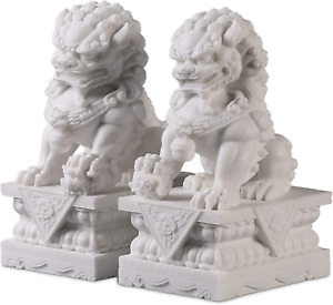 Chinese Foo Dogs Statues Pair Asian Feng Shui Guardian Lions Home Outdoor Dec 