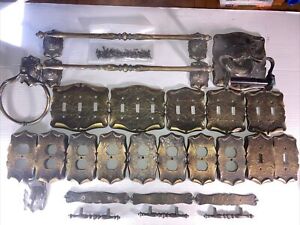 Amerock Brass Carriage House Collection Huge Lot 47 Pieces View All Pics