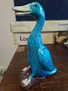 Antique Chinese Turquoise Duck Majolica 