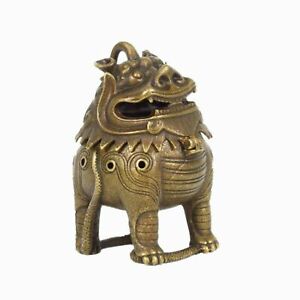 Vintage Antique Chinese Small Incense Burner Bronze Brass Candle Burner Holder