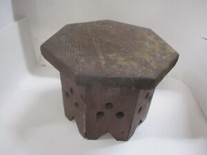 Small Vintage Wood Stool Bench Handmade 