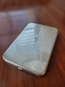 Antique Sterling Silver Cigarette Box Business Card Case Money Holder 127 6g