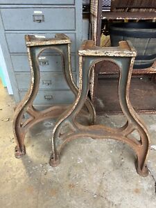 Antique Cast Iron Legs Industrial Table Base Lathe Legs