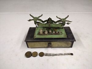 Antique Apothecary Pharmacy Avoirdupois Rexo Scale No 8 W Weights And Cabinet