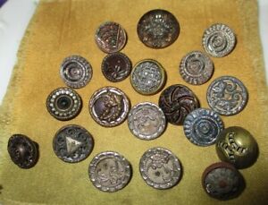 Lot 19 Antique Victorian Metal Twinkle Buttons Austrian Tinies Tints Sets