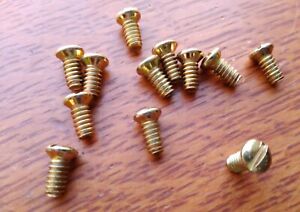 Twelve New Brass Plated Door Knob Screws For Antique Doorknobs