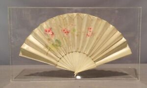 Antique Victorian Hand Painted Silk Hand Fan 1880 S Signed