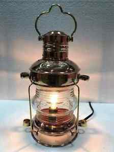 Nautical Copper Brass Electric Lantern 14 Antique Ship Lamp Boat Maritime Gift