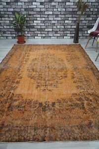 Vintage Turkish Rug Orange Area Rug Carpet 6 66x9 80 Ft H 1534