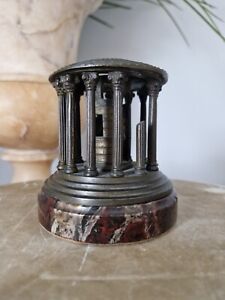 A 19th Century Grand Tour Bronze Inkwell Of The Temple Of Vesta A F