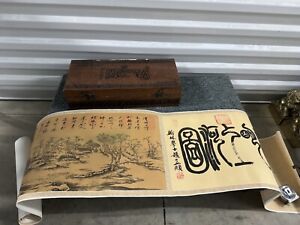 Vintage Chinese 15 Feet Long Hanging Scroll