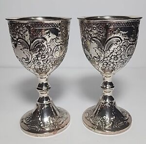 Vintage Corbell Co Silver Plated Mini Cordial Goblets Lot Of 2 See Pictures