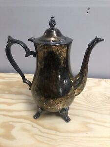 International Silver Company Vintage Silver Plated Tea Coffee Pot Pineapple A3