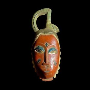 Vintage Hand Carved Wooden Tribal African Art Face Mask African Guro Baule 9215
