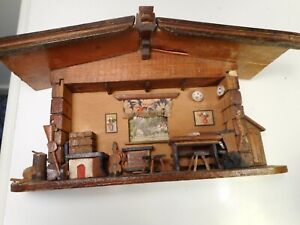 Antique German Diorama Shadow Box Kitchen Handmade Folk Art 3 D Wall Art Europe
