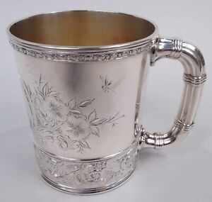 Gorham Mug 3875 Antique Christening Baby Cup American Sterling Silver 1888