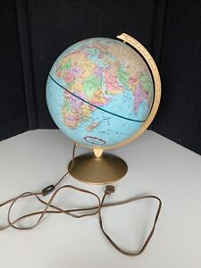 Vintage Replogle Library World Globe 15 Lighted Earth Table Lamp