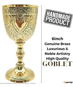 Wine Goblet Solid Brass Handmade Medieval Decor Gothic Chalice