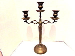 Vintage Godinger 3 Arm Silver Plated Candelabra 15 Inch Tall Pre Owned Patina