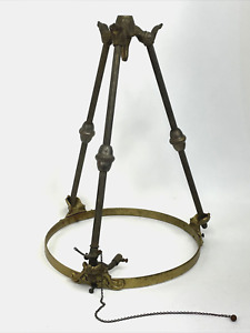 Antique Victorian Gothic Hanging Gas Chandelier Light Lamp 3 Arm Tripod 12 Fit