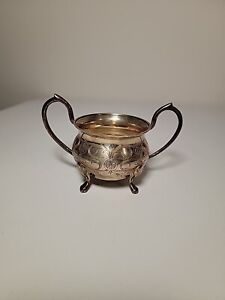 Vintage Indian Co Silver Plated Footed Sugar Bowl