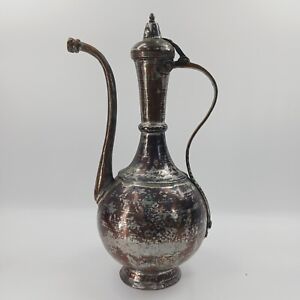 Antique Large 16 Estate Ottoman Brass Copper Ewer Very Old 