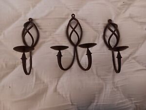 Wrought Iron Scroll Wall Hanging Sconces Candle Holders Home Decor