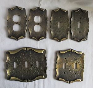 Vintage Amerock Carriage House Lot Of 6 Outlet Cover Switch Plates Mid Century