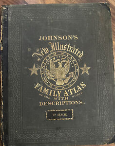 1863 Johnson S New Illustrated Family Atlas 68 Civil War Maps Texas Mexico