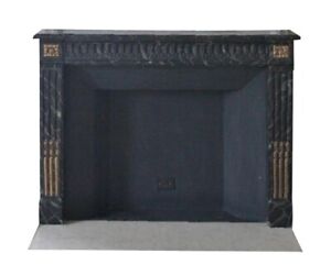 Waldorf Astoria French Limestone Mantel With Faux Black Marble Finish