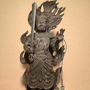 Fudo Myoo Acala Nio Buddha Large Bronze Statue 13 7 Inch 19th C Japanese Antique