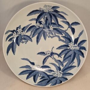 Antique Japanese Blue White Nabeshima Porcelain Bowl Biwa Loquat Flowers 8 A