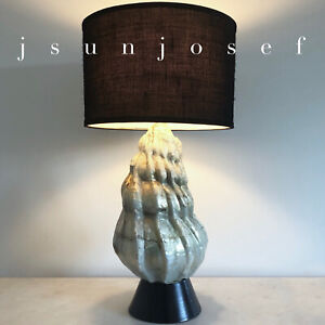 Ceramic Sculptural Textural Mid Century Seashell Form Lamp Laurel Era