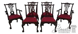 L63260ec Set Of 6 Stickley Chippendale Ball Claw Mahogany Dining Chairs