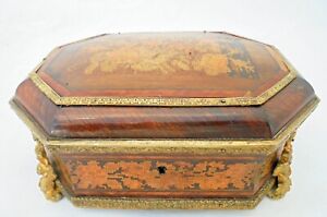 Victorian Tunbridge Ware Jewellery Trinket Box Ormolu Mounts