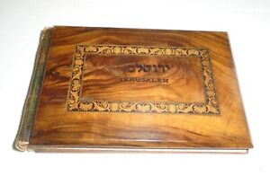 Antique Wood Leather Bound Book Pressed Flowers Of The Holy Land Jerusalem